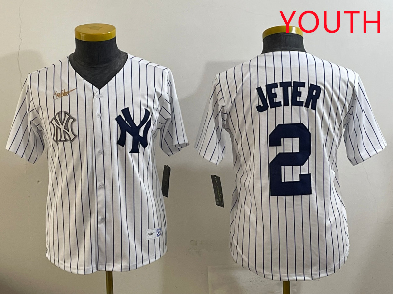 Youth New York Yankees #2 Jeter White 2025 Nike MLB jersey style 17